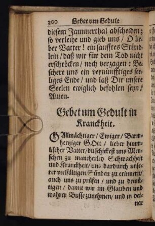 Gebet um Gedult in Kranckheit.