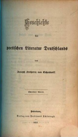 Geschichte der poetischen Literatur Deutschlands, 2