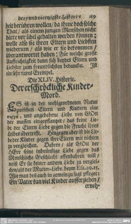 Die XLIV. Historie. Der erschröckliche Kinder-Mord