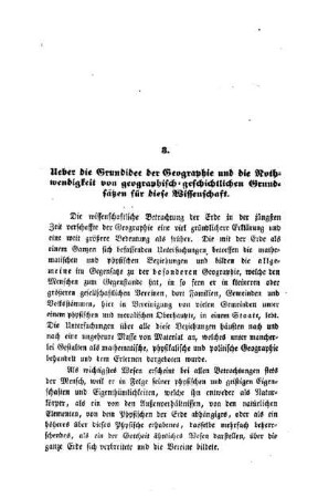 Ueber die Grundidee der Geographie und die Nothwendigkeit von geographisch-geschichtlichen Grundsätzen für diese Wissenschaft