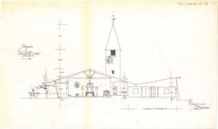 Gsaenger, Gustav; Blaichach / Allgäu (Bayern); Ev. Kirche - Vorprojekt (Querschnitt)