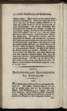 XXXII. Beförderung und Verhinderung des Einsaugens.