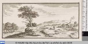 Landschaft mit rastendem Mann und stehender Frau
