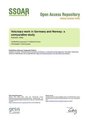Voluntary work in Germany and Norway: a comparative study