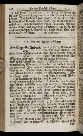 XIX. An den Apostel-Tägen. - XXI. Morgenlieder.