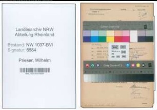 Entnazifizierung Wilhelm Prieser , geb. 31.08.1905 (Lehrer)