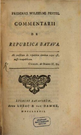 Commentarii de Republica Batava