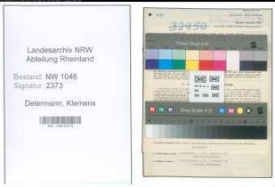 Entnazifizierung Klemens Determann , geb. 16.08.1904 (Posthalter)