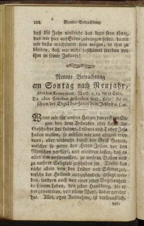 Neunte Betrachtung am Sontag nach Neujahr, [...]