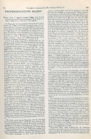 929-931 [Rezension] Barton, Peter F., Ignatius Aurelius Fessler
