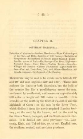 Chapter II. Southern Manchuria