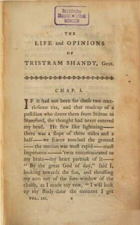 The Works of Laurence Sterne : In Ten Volumes Complete ; Containing, I. The Life and Opinions of Tristram Shandy, Gent. II. A Sentimental Journey through France and Italy. III. Sermons. - IV. Letters ; With A Life Of The Author Written By Himself. 3