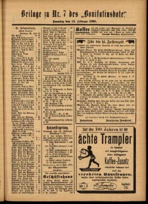 Zweite Ausgabe vom Sonntag, den 13. Februar 1898.