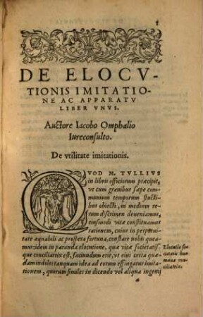 De Elocutionis imitatione ac apparatu liber unus