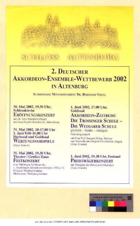 Originaltitel: Schloss Altenburg 2. Deutscher Akkordeon-Ensemble-Wettbewerb 2002 in Altenburg