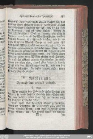 IV. Abtheilung. Syntaxis des articuli unitatis.