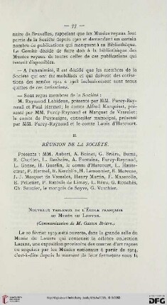 1918/19: Nouveaux tableaux de l'école française au Musée du Louvre