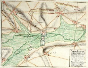 WHK 16 Spanischer Sukzessionskrieg 1701-1713 bis zum Frieden von Rastatt: Plan der Belagerung der Stadt Bouchain, 1711