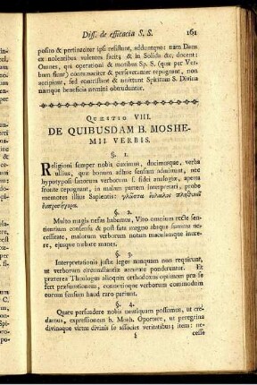 Quaestio VIII. De Quibusdam B. Moshemii Verbis.
