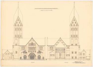 Kirche, Dortmund-Innenstadt: Vorderansicht und Choransicht