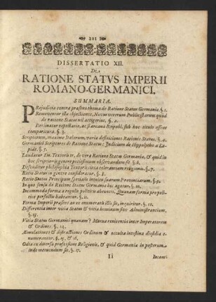 Dissertatio XII. De ratione status imperii romano-germanici