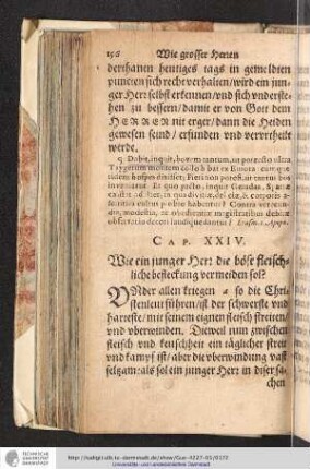 Cap. XXIV. Wie ein junger Herr die böse fleischliche befleckung vermeiden sol?