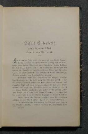 Sifrit Caterbeckh anno domini 1368. Von L. von Ditfurth.