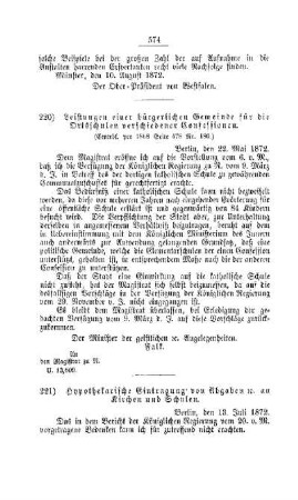 Leistungen einer bürgerlichen Gemeinde für die Ortsschulen verschiedener Confessionen : [V. Elementarschulwesen]