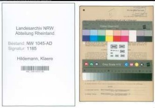Entnazifizierung Klaere Hildemann , geb. 09.07.1916 (Angestellte)
