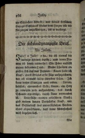 Der sechsundzwanzigste Brief. An Julien. - Der vierundzwanzigste Brief. Von Julien.