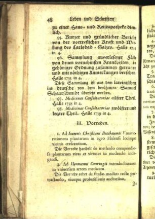 III. Vorreden.