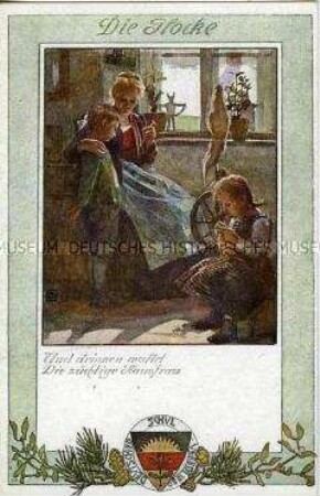 Illustration zum "Lied von der Glocke", Postkarte des Deutschen Schulvereins Nr.196