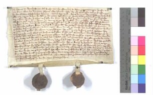 Fertigung des Hans von Bernhausen (Bernhusen) gegen das Kloster Maulbronn um etliche Leibeigene in Knittlingen und Schmie (Schmyhe).