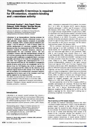The presenilin C-terminus is required for ER-retention, nicastrin-binding and gamma-secretase activity