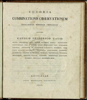 Theoria combinationis observationum erroribus minimis obnoxiae