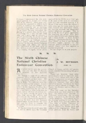 The sixth chinese national christian endearvour convention
