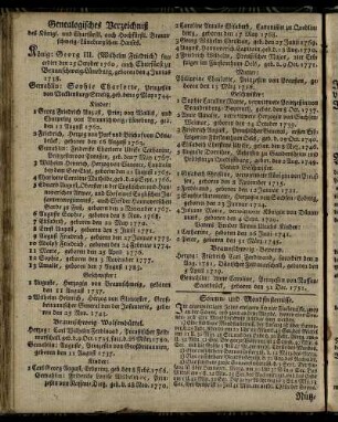 Genealogisches Verzeichniß des Königl. und Churfürstl. auch Hochfürstl. Braunschweig-Lüneburgischen Hauses