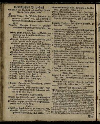 Genealogisches Verzeichniß des Königl. und Churfürstl. auch Hochfürstl. Braunschweig-Lüneburgischen Hauses