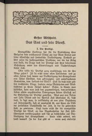 11-35, Erster Abschnitt. Das Amt und sein Dienst