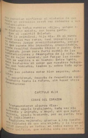 Capítulo XLIX - Cosas del corazón