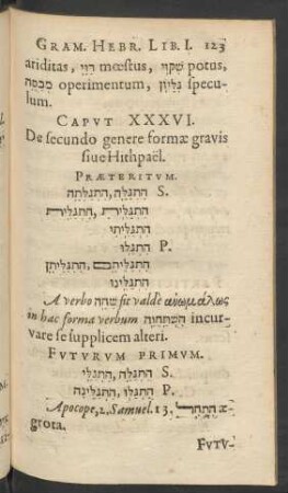 Caput XXXVI. De secundo genere formae gravis sive Hithpaël.