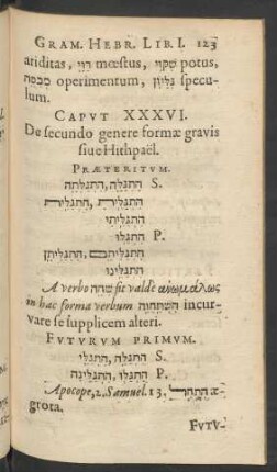 Caput XXXVI. De secundo genere formae gravis sive Hithpaël.