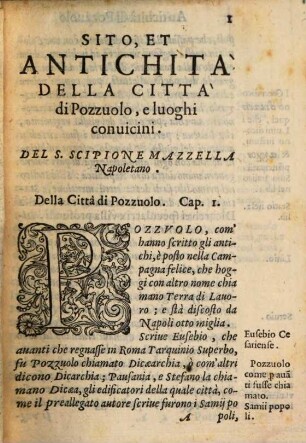 Sito et antichità della città di Pozzuolo