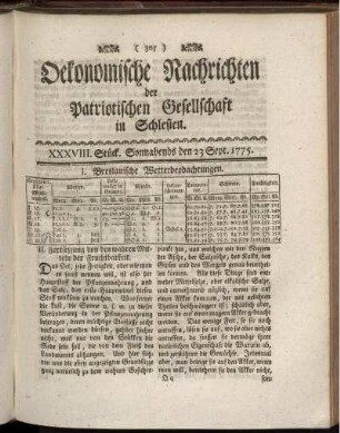 XXXVIII. Stück. Sonnabends den 23 Sept. 1775.