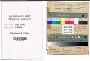 Entnazifizierung Peter Gansweidt , geb. 14.02.1888 (Bahnsekretaer)