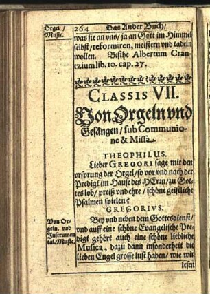 Classis VII. Von Orgeln vnd Gesängen / sub Communione & Missa.