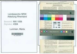 Entnazifizierung Marta Lummen , geb. 28.05.1898 ()