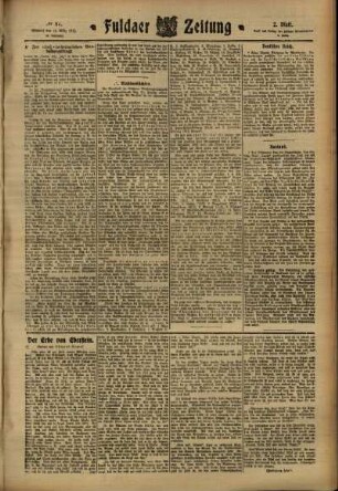 Zweite Ausgabe vom Mittwoch, den 22. März 1911.