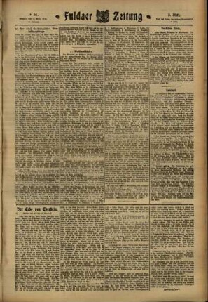 Zweite Ausgabe vom Mittwoch, den 22. März 1911.