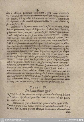 Caput IV. De Extinctione ignis.